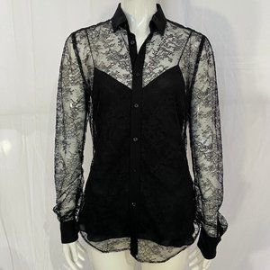Glamorous Sheer Lace Ralph Lauren Collection Blouse